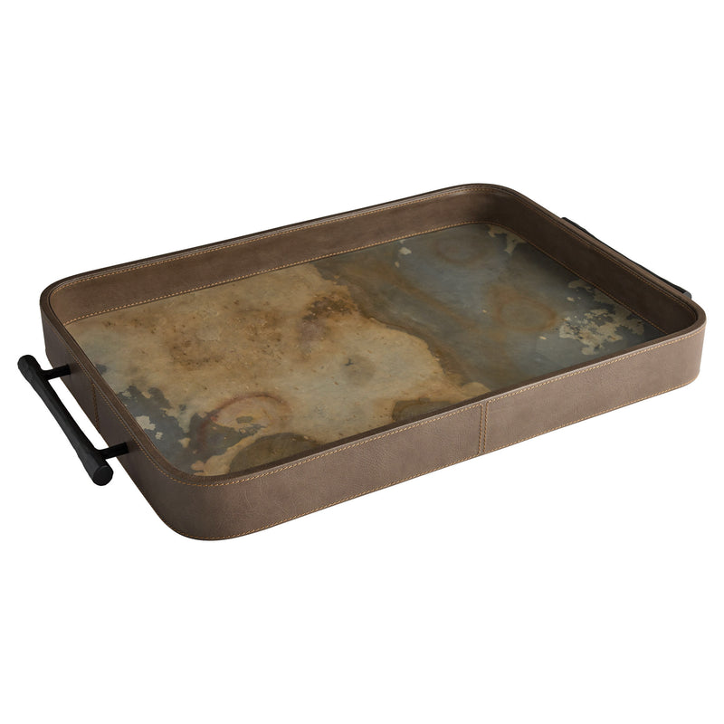 Tesoro Tray Designed by J Kent Martin | Smoke Grey | Slate Veneer | Matte Black - Large