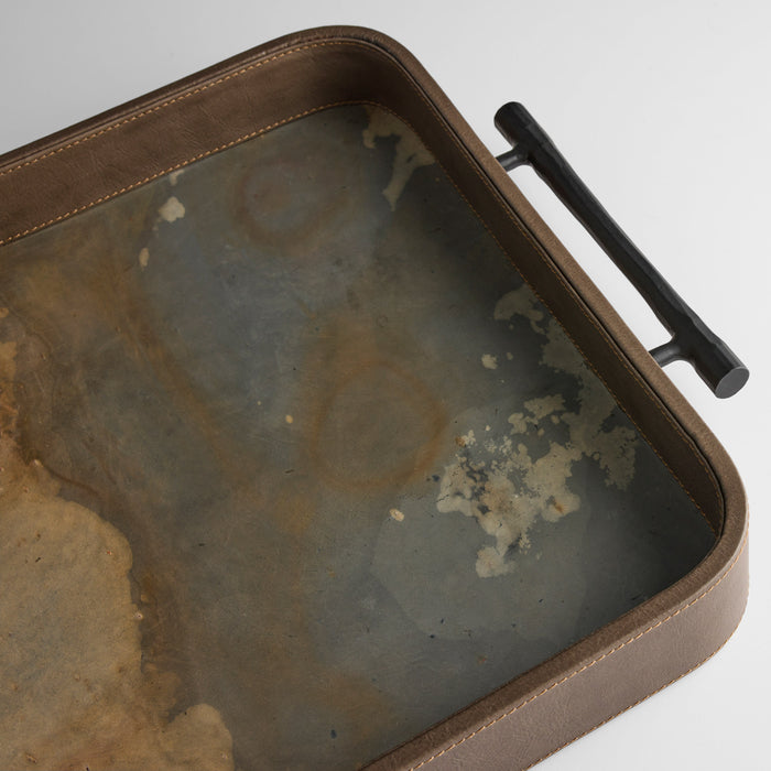 Tesoro Tray Designed by J Kent Martin | Smoke Grey | Slate Veneer | Matte Black - Large