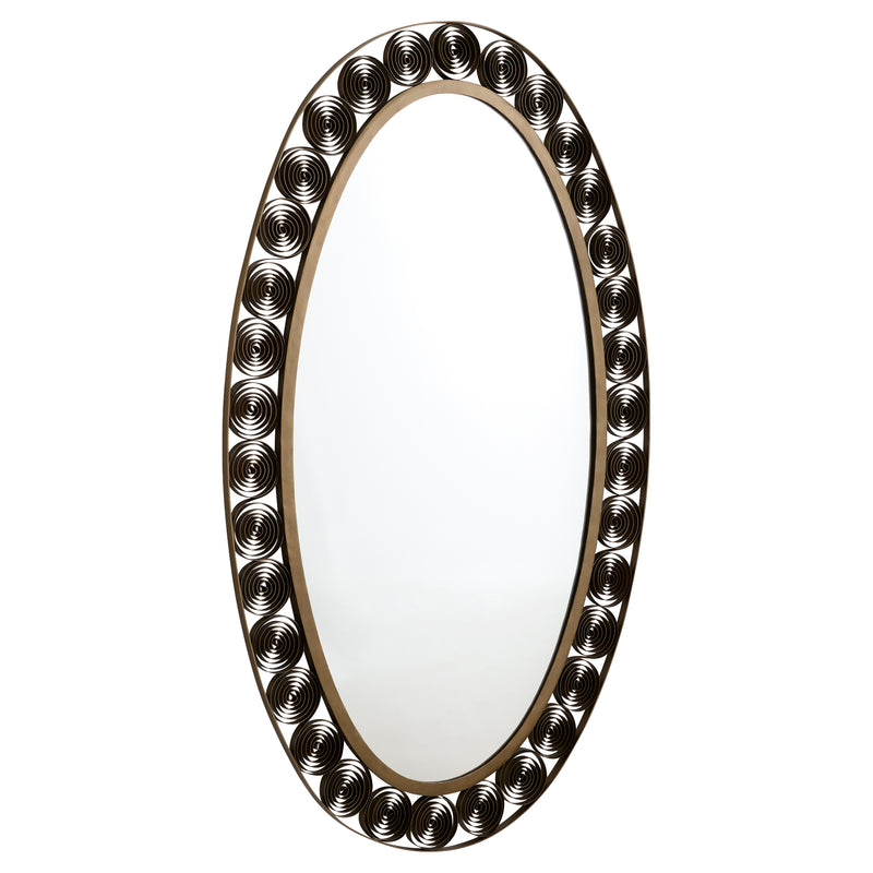 Spiro Mirror | Torched Brass