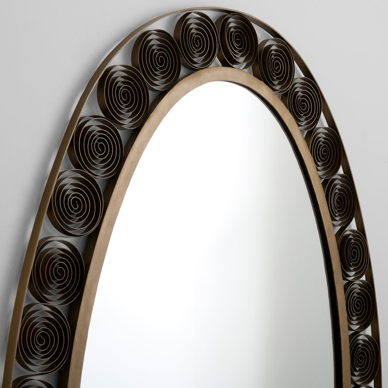 Spiro Mirror | Torched Brass