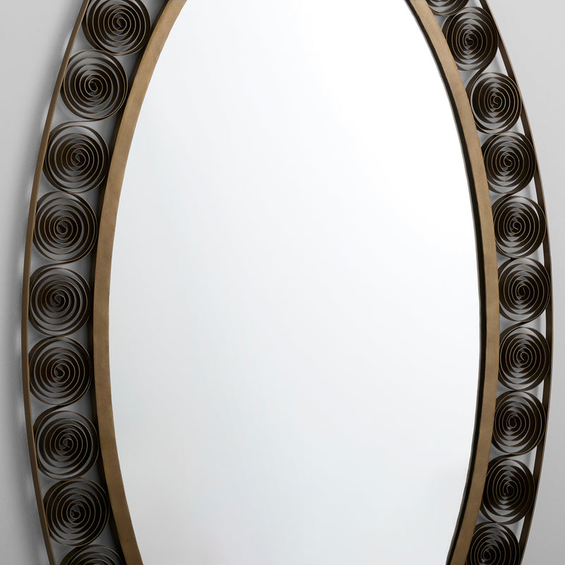 Spiro Mirror | Torched Brass