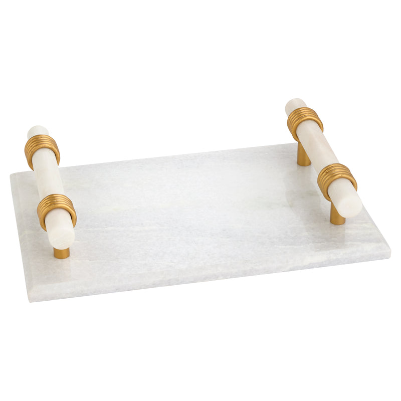 Farnese Tray | Whte | Brass