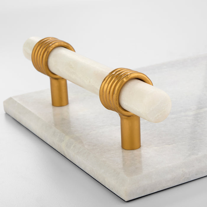 Farnese Tray | Whte | Brass