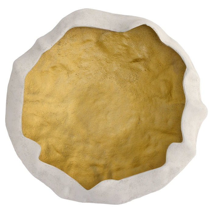 Selene Low Bowl | White | Gold - Large