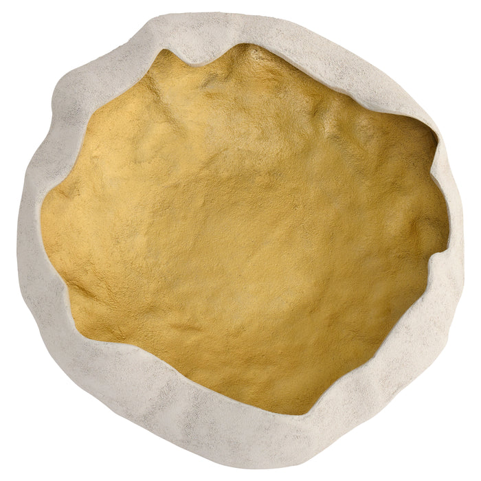 Selene Low Bowl | White | Gold - Small