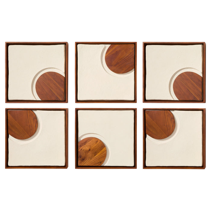Rhys Decorative Panels Designed by Seth Vaughn | Off-White | Walnut - 4pc set