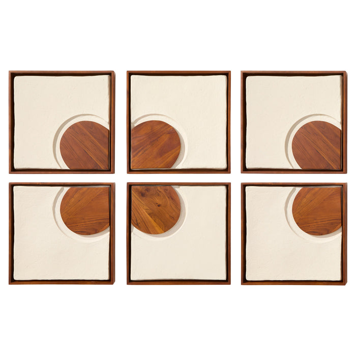 Rhys Decorative Panels Designed by Seth Vaughn | Off-White | Walnut - 4pc set