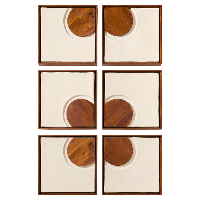 Rhys Decorative Panels Designed by Seth Vaughn | Off-White | Walnut - 4pc set