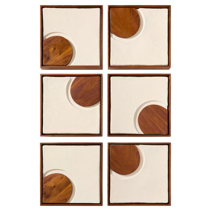 Rhys Decorative Panels Designed by Seth Vaughn | Off-White | Walnut - 4pc set