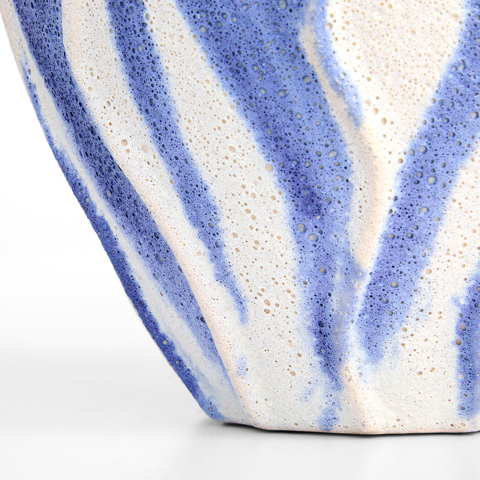 Ripple Vase | Chalk White | Blue - Small