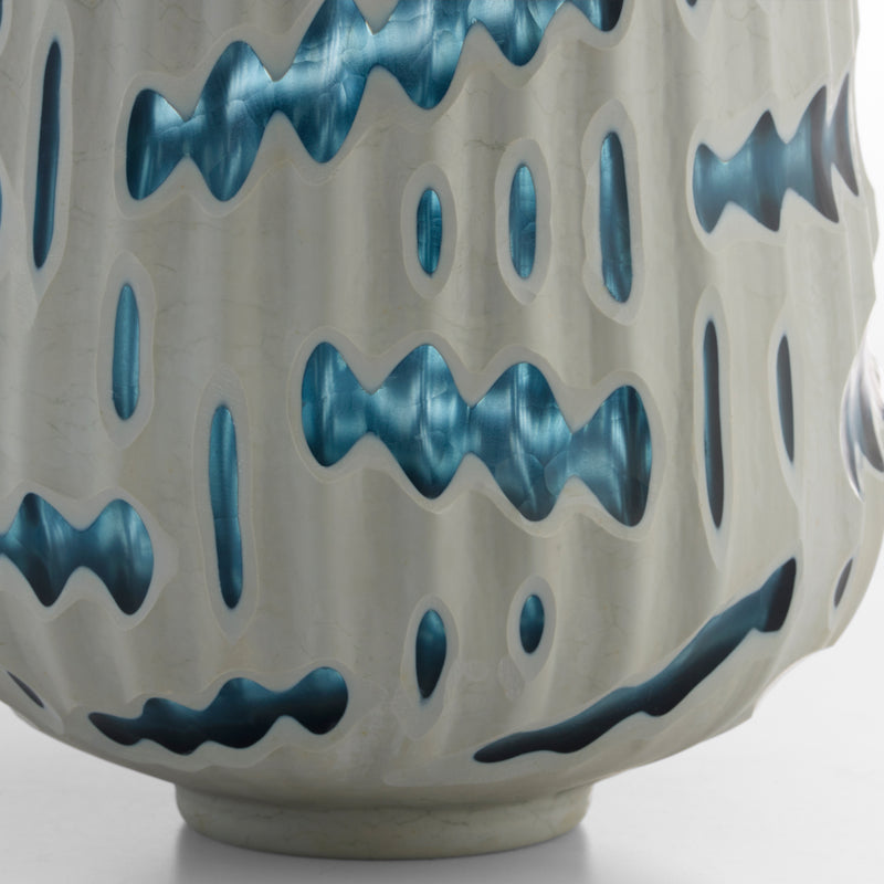 Strata Vase | White | Blue - Large