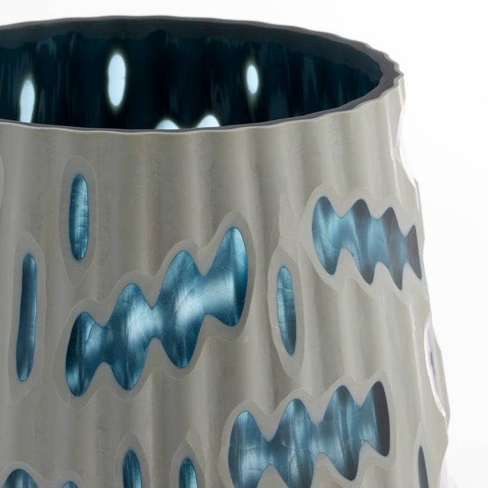 Strata Vase | White | Blue - Large