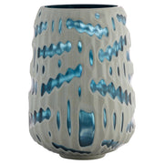 Strata Vase |  White | Blue - Medium