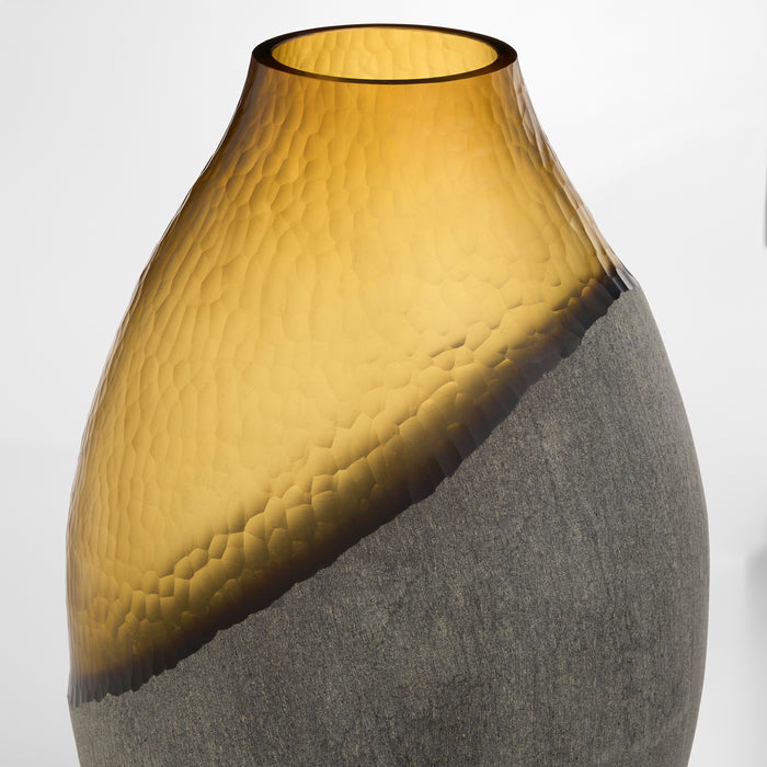 Geode Vase | Amber | Stone Grey - Large