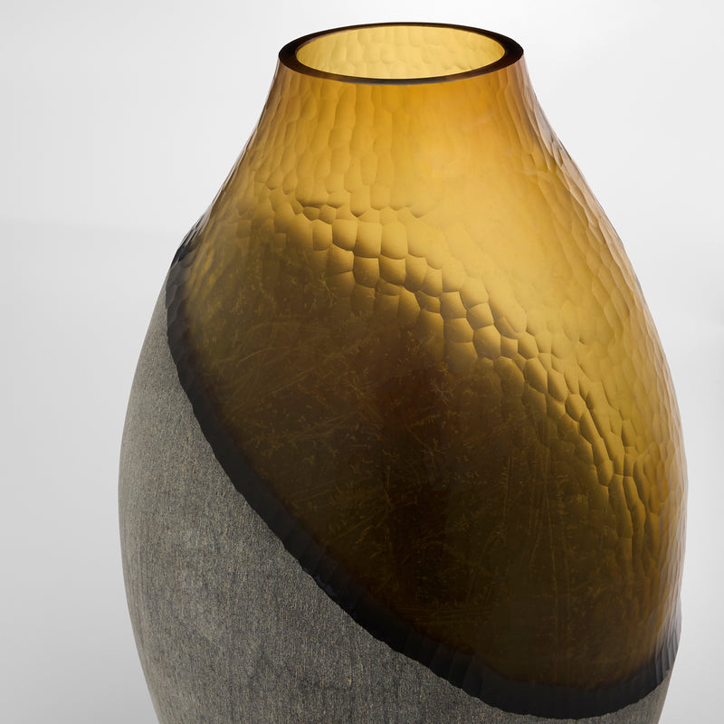 Geode Vase | Amber | Stone Grey - Large