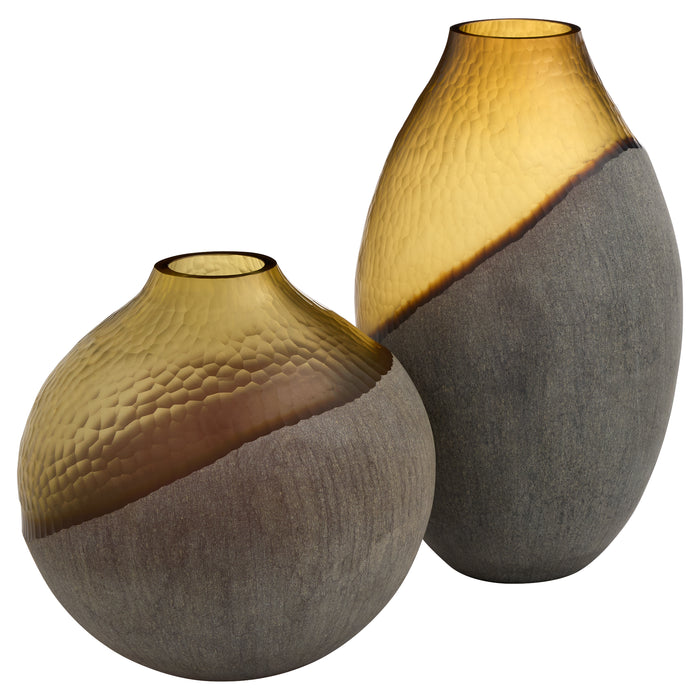 Geode Vase | Amber | Stone Grey - Large