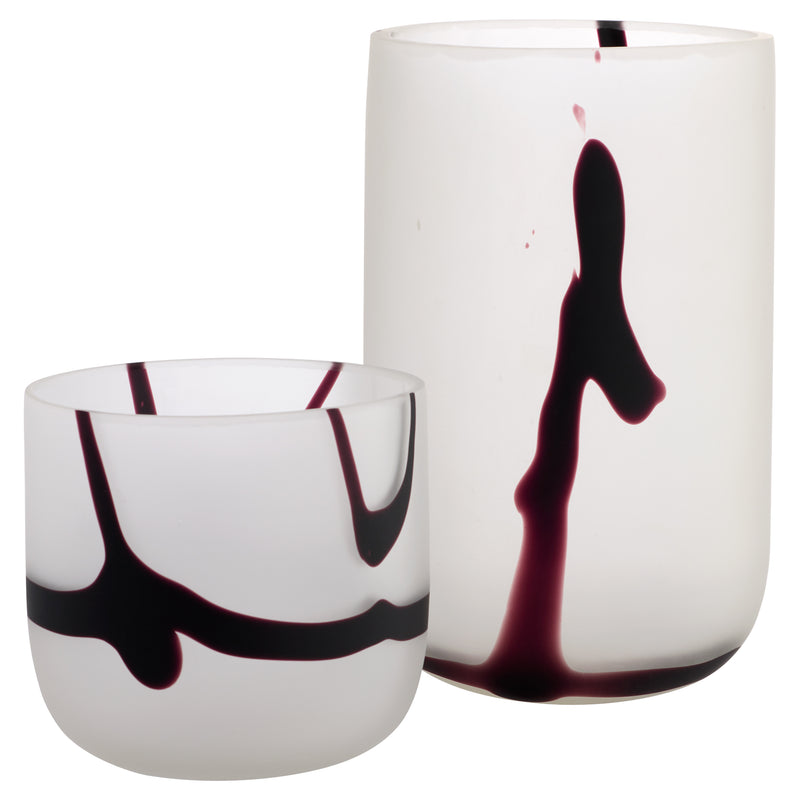 Crawford Vase | White | Black - Small