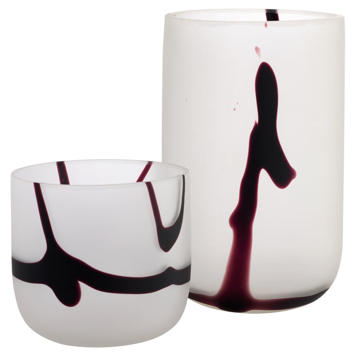 Crawford Vase | White | Black - Small