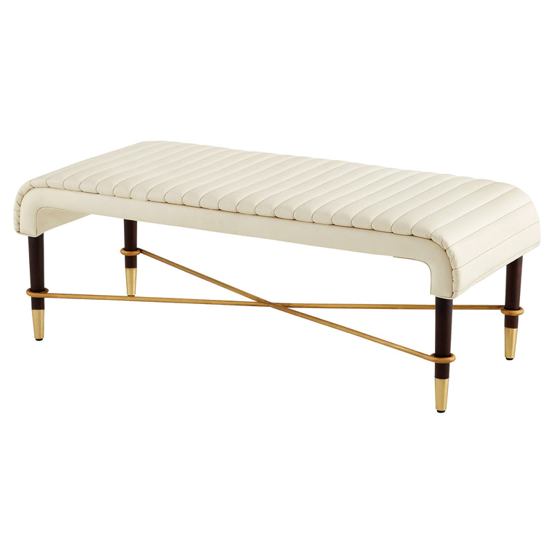 Channel Bench | Off-White | Walnut | Brass