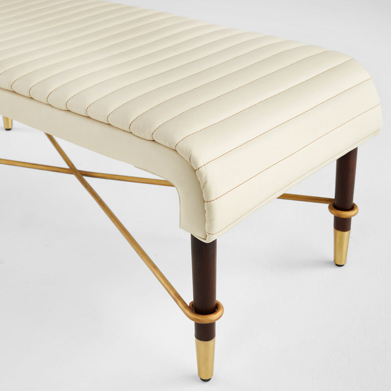 Channel Bench | Off-White | Walnut | Brass