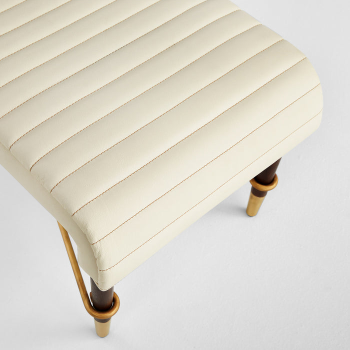 Channel Bench | Off-White | Walnut | Brass