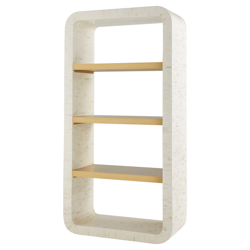 Cascada Etagere Designed by Seth Vaughn | Natural Bone | Brass
