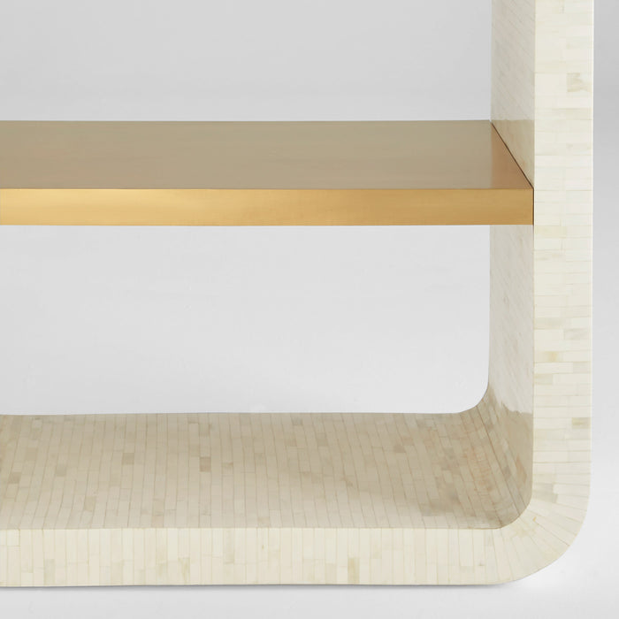 Cascada Etagere Designed by Seth Vaughn | Natural Bone | Brass