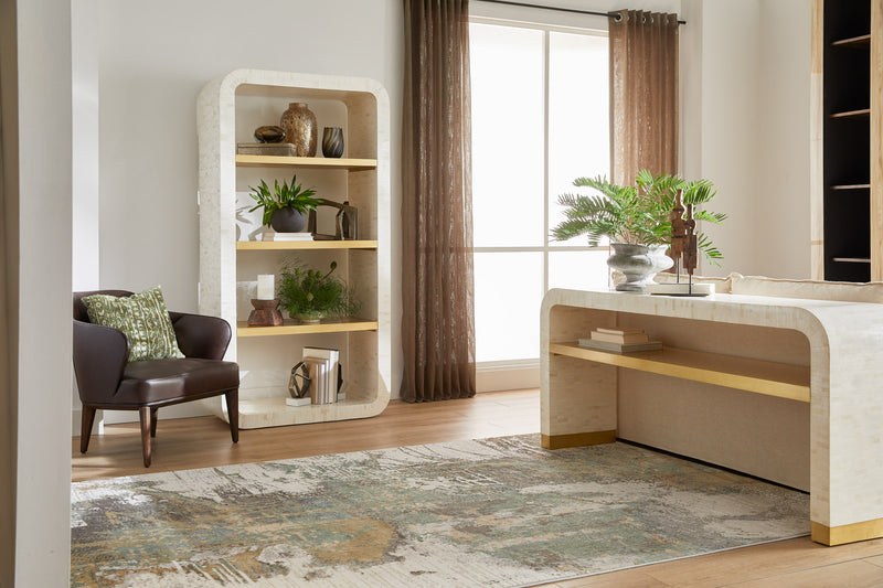Cascada Etagere Designed by Seth Vaughn | Natural Bone | Brass
