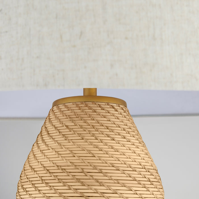 Rotin Table Lamp | Natural | Antique Brass | White