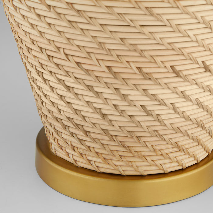 Rotin Table Lamp | Natural | Antique Brass | White