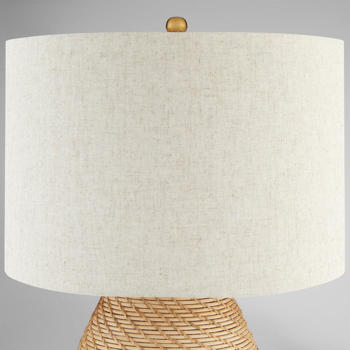 Rotin Table Lamp | Natural | Antique Brass | White