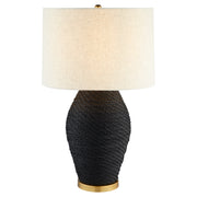 Rotin Table Lamp | Black | Antique Brass | White