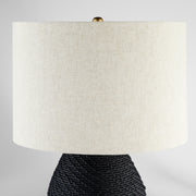 Rotin Table Lamp | Black | Antique Brass | White