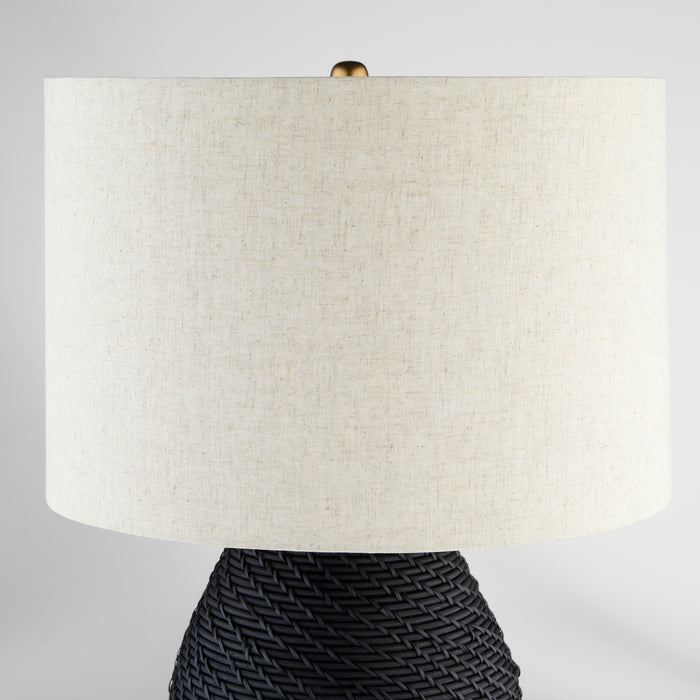 Rotin Table Lamp | Black | Antique Brass | White