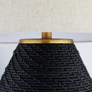 Rotin Table Lamp | Black | Antique Brass | White