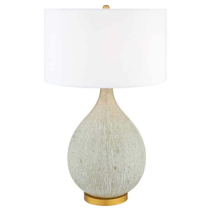 Ambella Table Lamp | Textured Matte White | Antique Brass | White