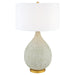 Ambella Table Lamp | Textured Matte White | Antique Brass | White