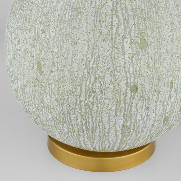 Ambella Table Lamp | Textured Matte White | Antique Brass | White