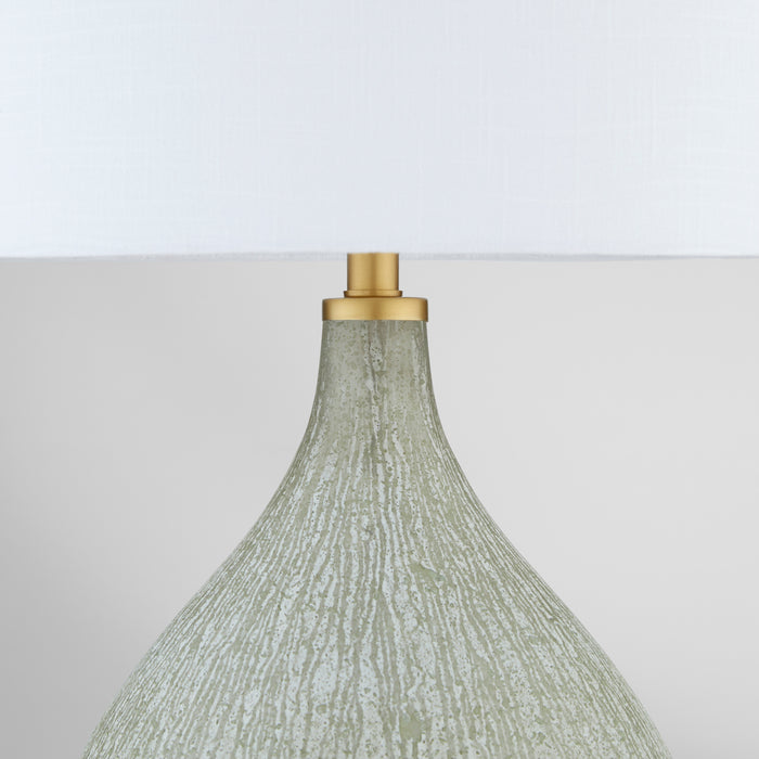 Ambella Table Lamp | Textured Matte White | Antique Brass | White