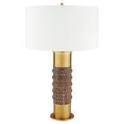 Anneau Table Lamp | Charcoal | Antique Brass | White