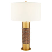 Anneau Table Lamp | Charcoal | Antique Brass | White