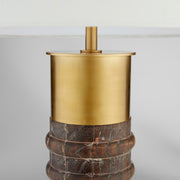Anneau Table Lamp | Charcoal | Antique Brass | White