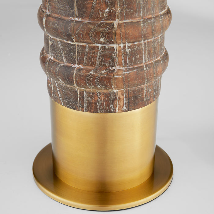 Anneau Table Lamp | Charcoal | Antique Brass | White