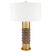 Anneau Table Lamp | Charcoal | Antique Brass | White