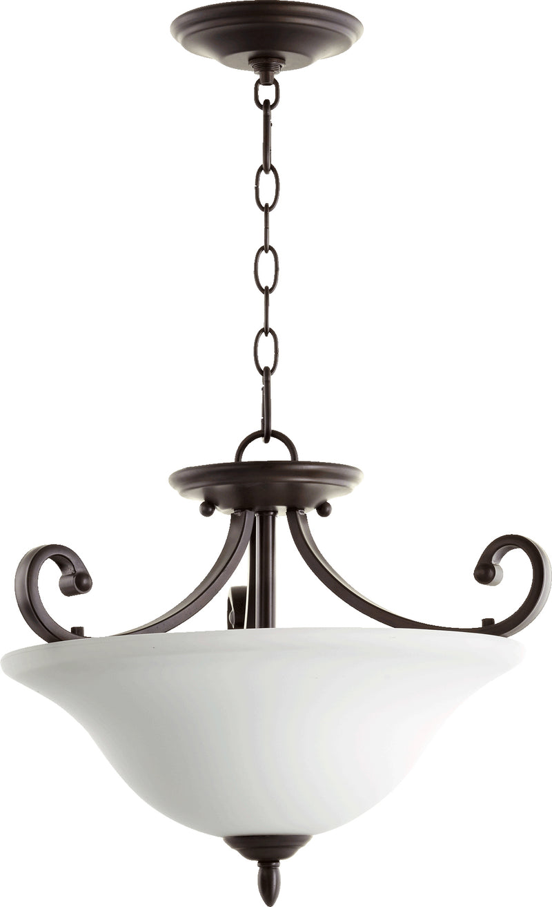 Quorum Home Quorum - 2854-18186 - Three Light Dual Mount - Oiled Bronze w/ Satin Opal