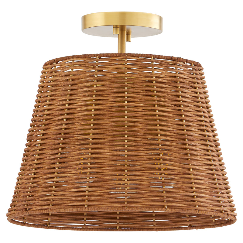 Quorum Home Quorum - 2893-13-80 - Three Light Semi Flush Mount - Aged Brass