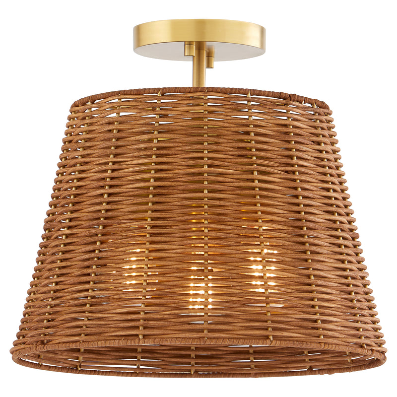 Quorum Home Quorum - 2893-13-80 - Three Light Semi Flush Mount - Aged Brass