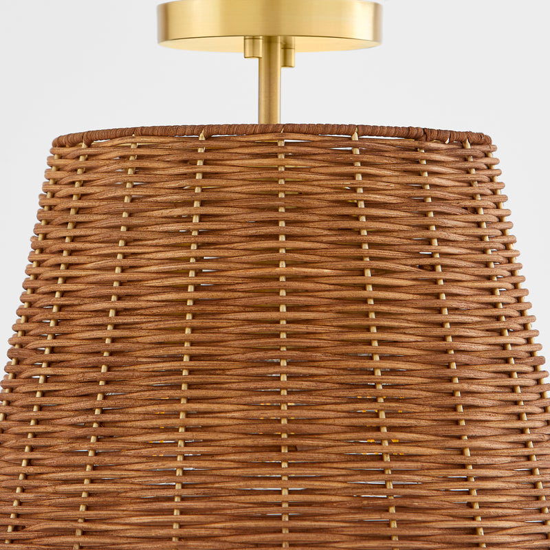 Quorum Home Quorum - 2893-13-80 - Three Light Semi Flush Mount - Aged Brass