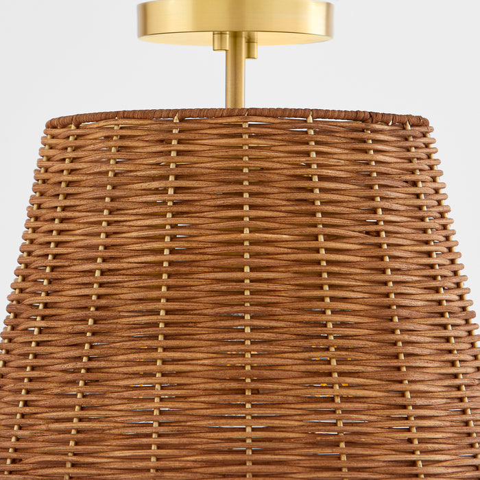 Quorum Home Quorum - 2893-13-80 - Three Light Semi Flush Mount - Aged Brass