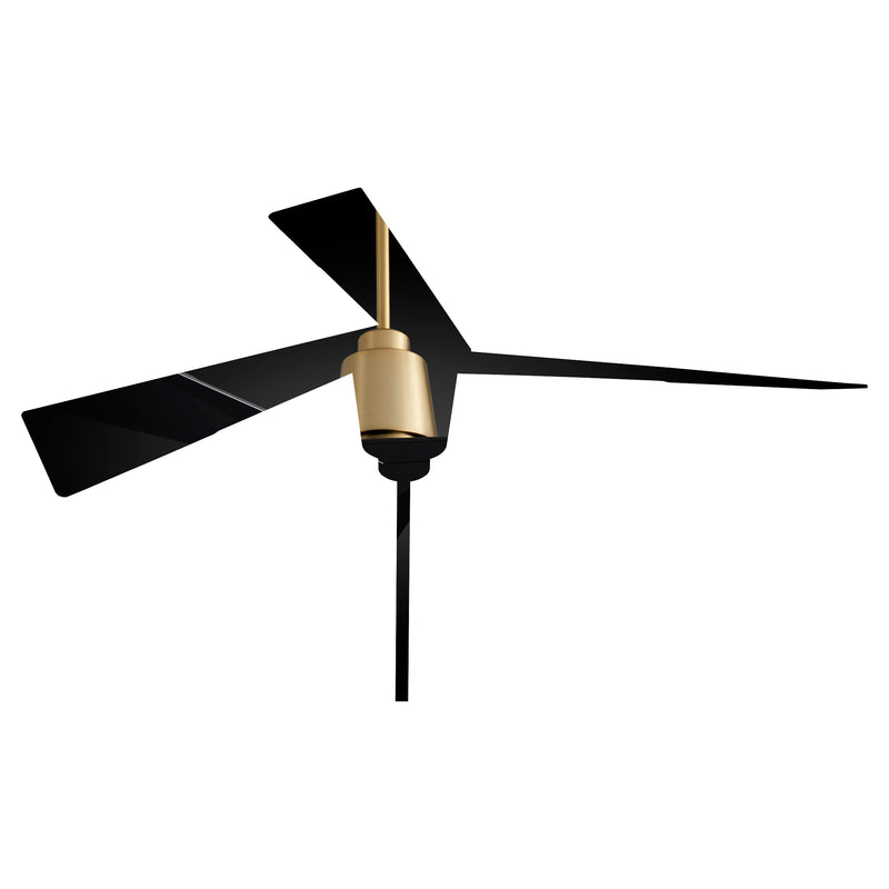 Quorum Home Oxygen - 3-113-1540 - 54"Ceiling Fan - Aged Brass W/ Black Blades